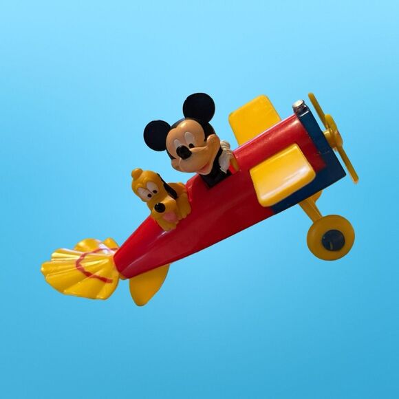 Mickey Mouse Pluto Plastic Airplane Cake Topper 3” B14 - Picture 2 of 9